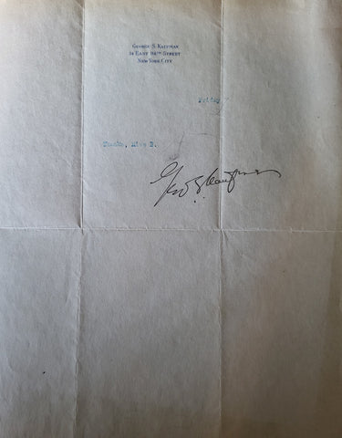 Cat. #001584252:  GEORGE S. KAUFMAN