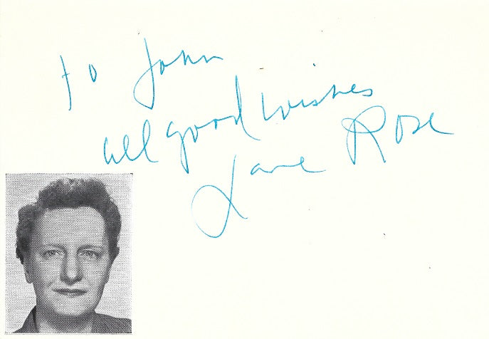 Jan Rosa Signature Cat. #003124131: JANE ROSE