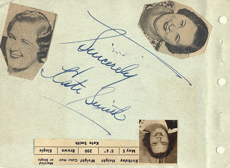 Cat. #00329212:  KATE SMITH